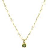 Stalen goldplated ketting&hanger geboortesteen