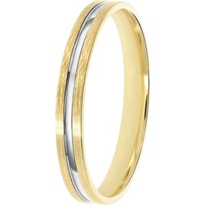 14K bicolor gouden dames trouwring 3mm Lara TW 308