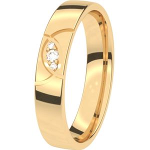 14K geelgouden trouwring diamant 4mm Rozemarijn