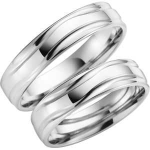 14K witgouden trouwring Daisy  Dames  H40W