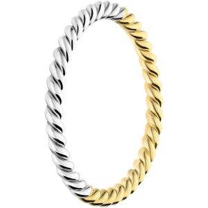 Zilveren twisted ring two-tone