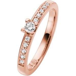 9K rose aanzoekring diamant Snowdrops 0.20ct H101R