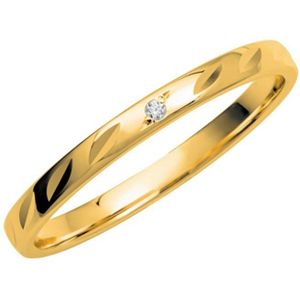 9 karaat gele dames trouwring diamant Wonder H228