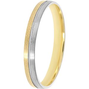 14K bicolor gouden dames trouwring 3mm Lina TW 310