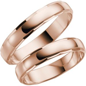 14 Karaat rosegouden dames trouwring Clover H04R