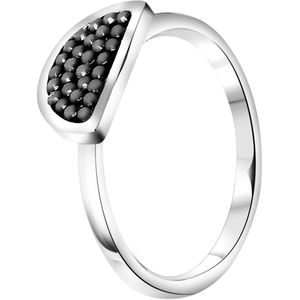 Gerecycleerd stalen ring half rond hematite kristal