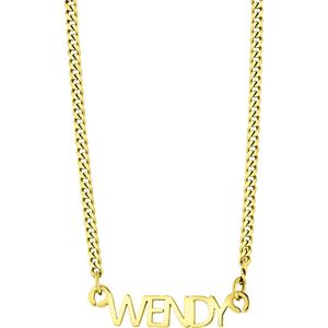Zilveren naamketting goldplated gourmet voor dames