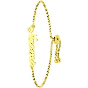 Stalen naamarmband goldplated Julia