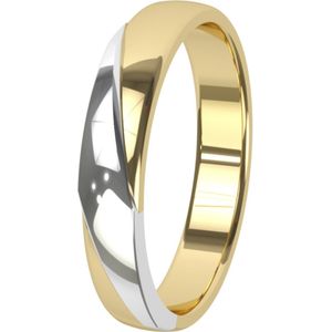 14K bicolor gouden trouwring Dames 4mm Cyclaam