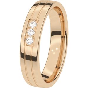 14K rosegouden trouwring diamant 4,5mm IJsbloem