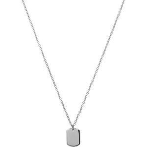 Zilveren ketting met hanger ID tag