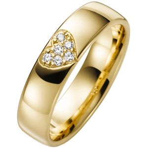 14K geelgouden trouwring diamant Pioenroos hrt H76