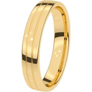 14K geelgouden trouwring Heren 4,5mm IJsbloem
