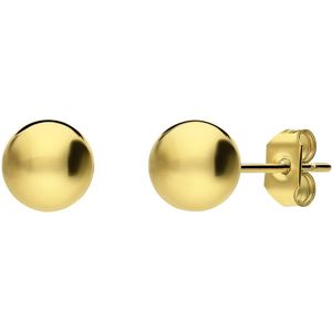 Stalen goldplated oorknoppen 7mm