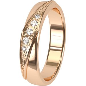 14K rosegouden trouwring met diamant 4mm Cyclaam