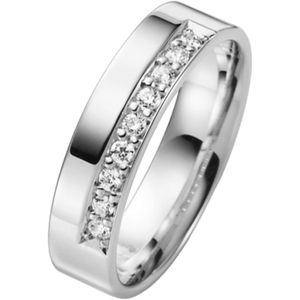 14K witgouden trouwring diamant Bluebell Line H97