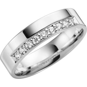9 karaat witte trouwring dia Bluebell Line H97
