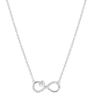 Zilveren ketting&hanger infinity/hart zirkonia