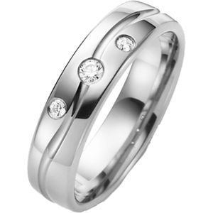 Palladium trouwring Iris Dames met diamant H34P