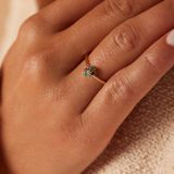 14 Karaat gouden ring bloem diamant(0,025ct)