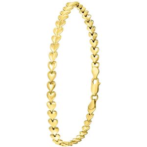 Gerecycleerd zilveren armband goldplated hart schakel