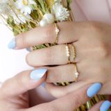 Zilveren goldplated ring zoetwaterparel