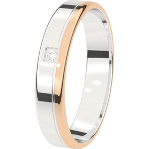 14K wit rose gouden trouwring diamant 4mm Sering