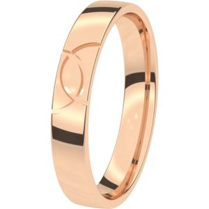 9K rose trouwring Dames 4mm Rozemarijn