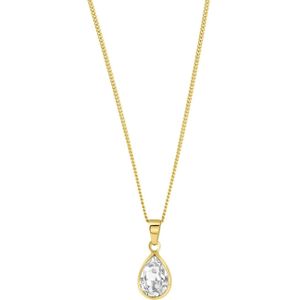 Zilveren goldplated ketting hanger druppel kristal voor dames