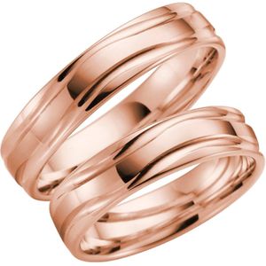 14 Karaat rose gouden trouwring Daisy Heren H131R