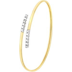 9 Karaat bangle bicolor met zirkonia