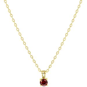 Lucardi Dames Ketting met Hanger Geboortesteen - Staal - Ketting - Cadeau - 45 cm - Goudkleurig
