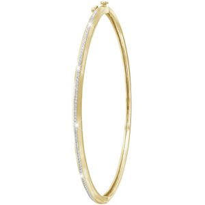 14 Karaat geelgouden armband met diamant 0,16ct