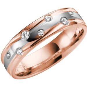 14K trouwring rose gouden dia Daisy  Dames H147R