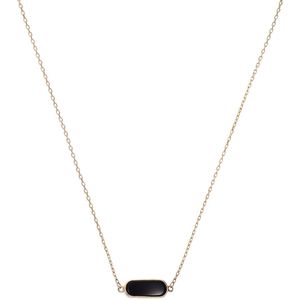 14 karaat geelgouden ketting met onyx