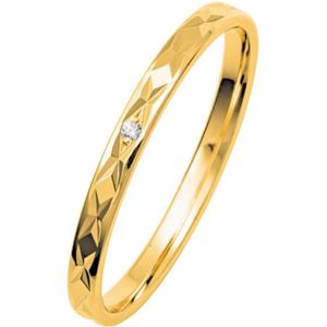 9K gele dames trouwring Balance diamant H232