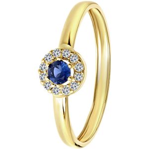 9 karaat ring met wit&blauwe zirkonia