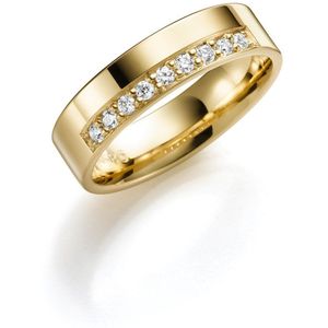 14K geelgouden trouwring diamant Bluebell Line H77