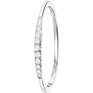 14 Karaat witgouden ring met 11 diamanten (0,06ct)