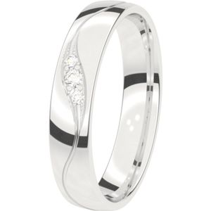 14K witgouden trouwring diamant 4mm Mimosa