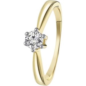 Geelgouden  solitair ring met diamant (0,40ct.)