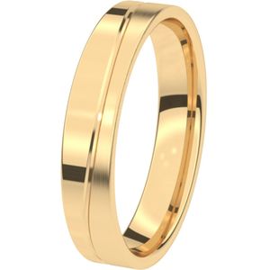 14K geelgouden trouwring Heren 4,5mm Lobelia