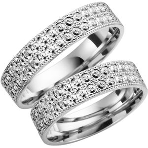 14K witgouden trouwring Klaproos Heren H90W