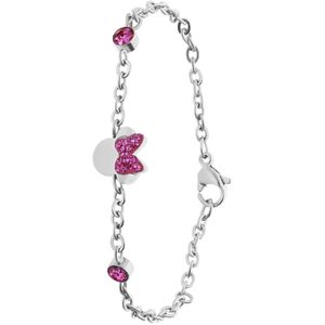 Stalen armband Minnie Mouse met roze kristal