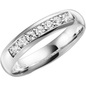 14K witgouden trouwring met diamant Phlox Line H95