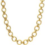 Stalen goldplated ketting glad chunky