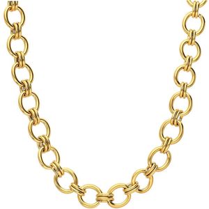 Stalen goldplated ketting glad chunky
