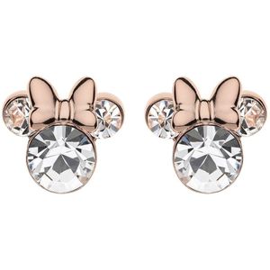 Zilveren Disney Minnie roseplated oorbellenkristal