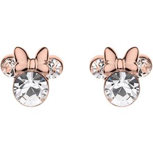 Zilveren Disney Minnie roseplated oorbellenkristal