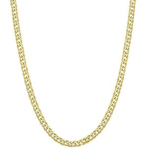 Gerecycleerd zilveren goldplated ketting gourmet schakel